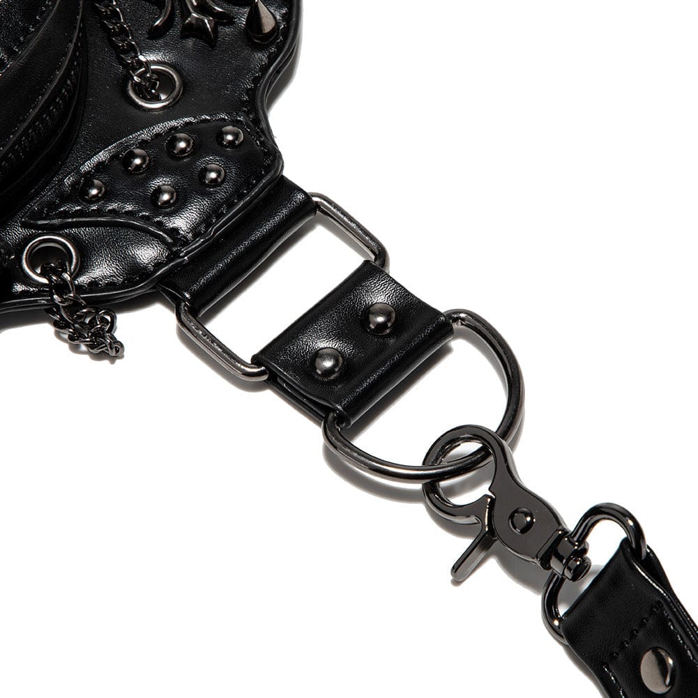 Kobine Unisex Punk Studded Skull Chained Bag