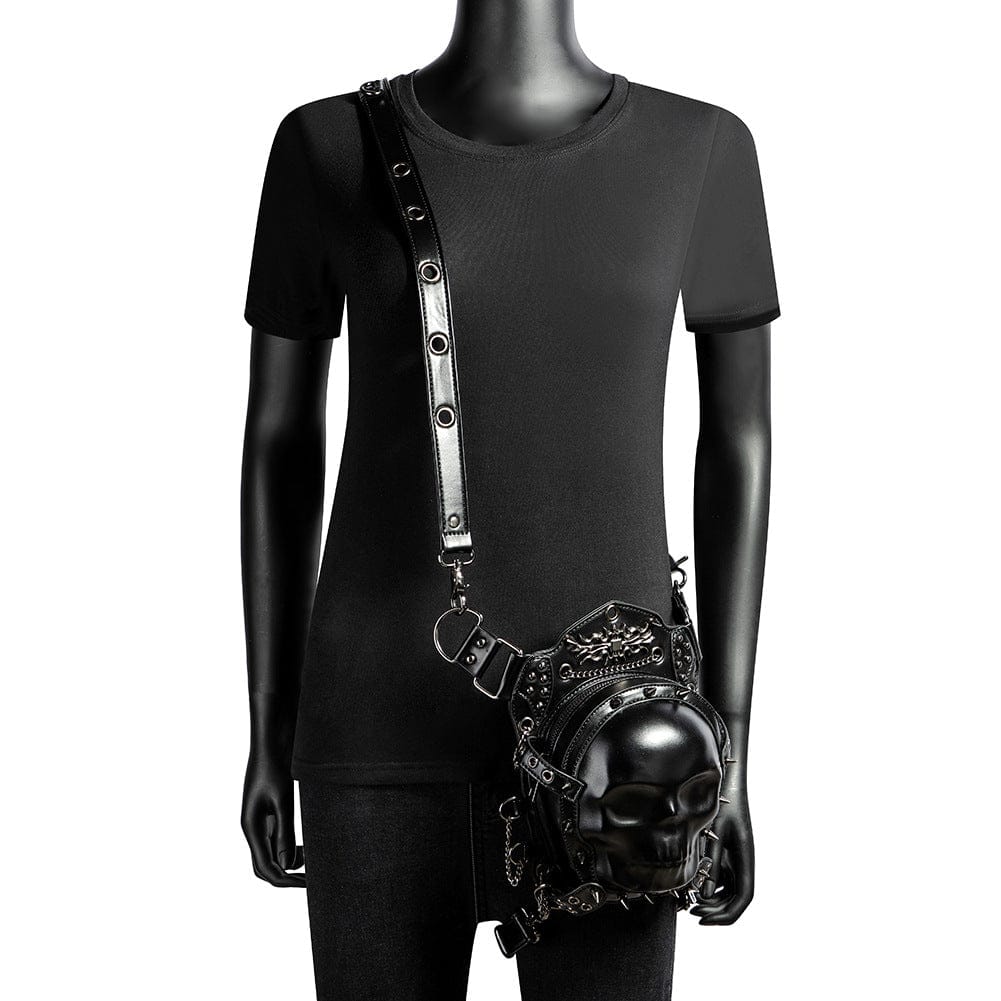 Kobine Unisex Punk Studded Skull Chained Bag