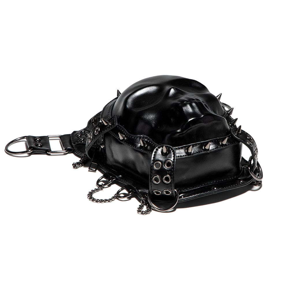 Kobine Unisex Punk Studded Skull Chained Bag