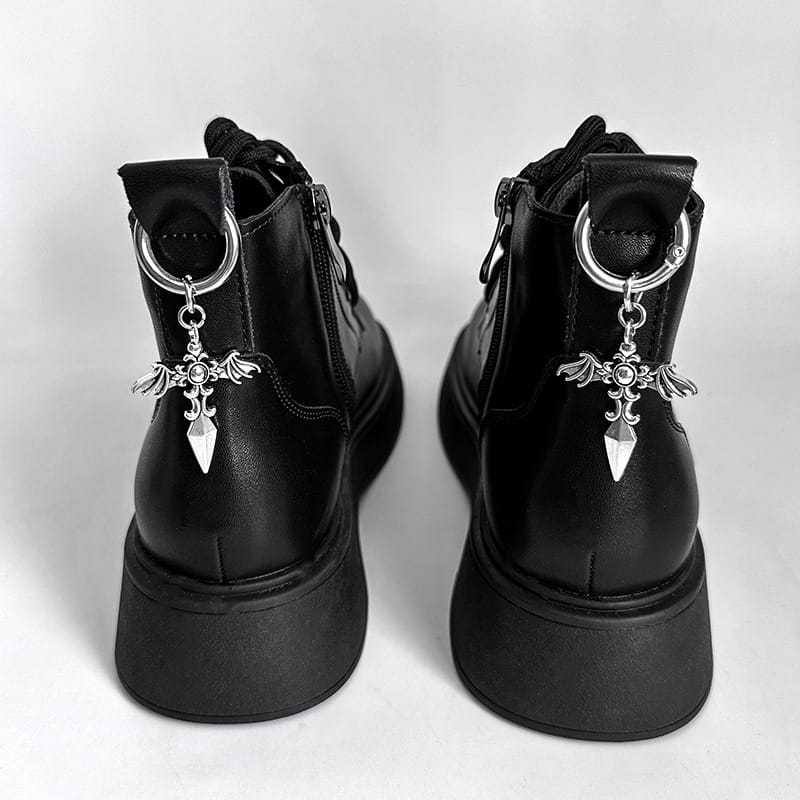 Kobine Unisex Punk Wing Cross Shoe Charms Shoe Accessories
