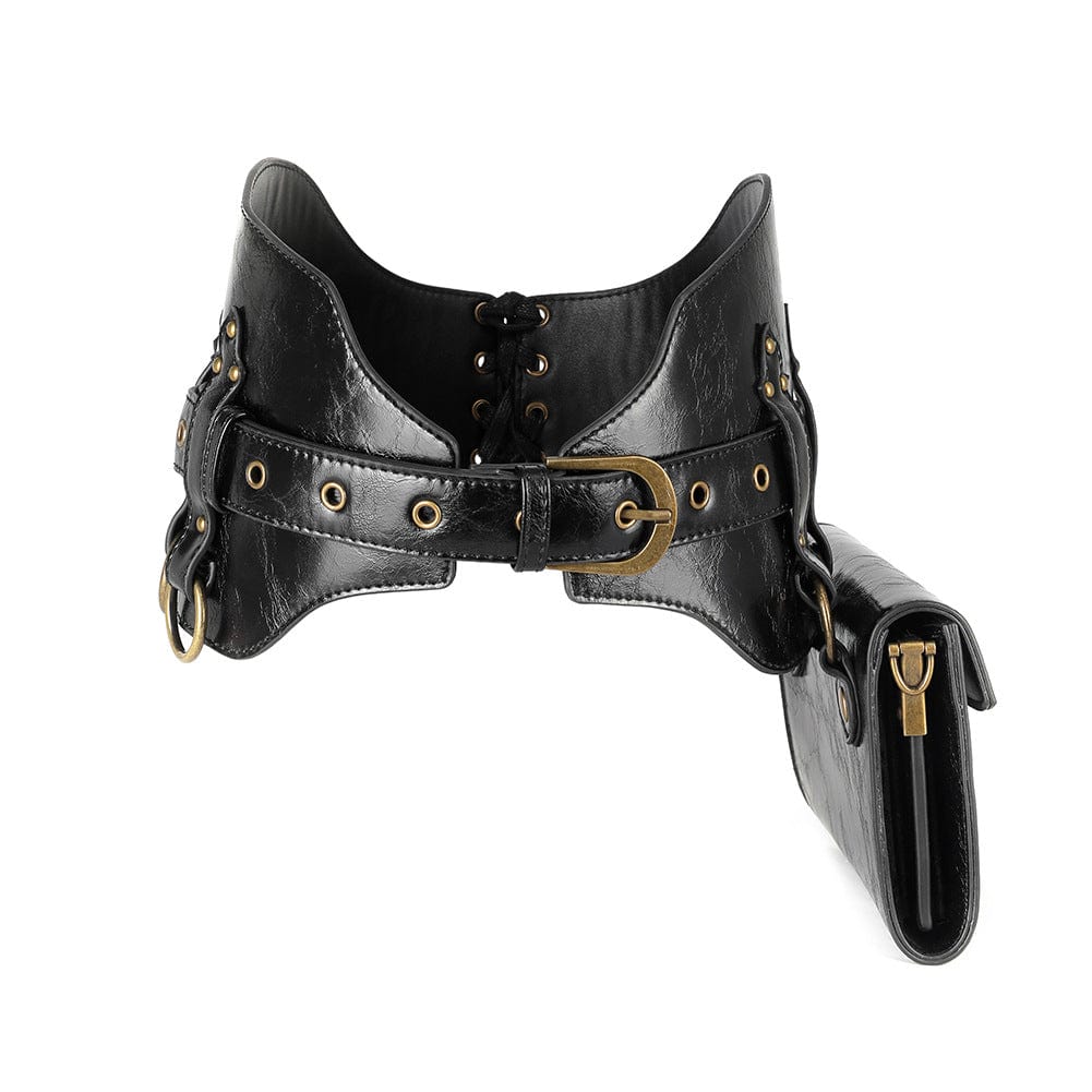 Kobine Unisex Steampunk Buckle Splice Square Waist Bag