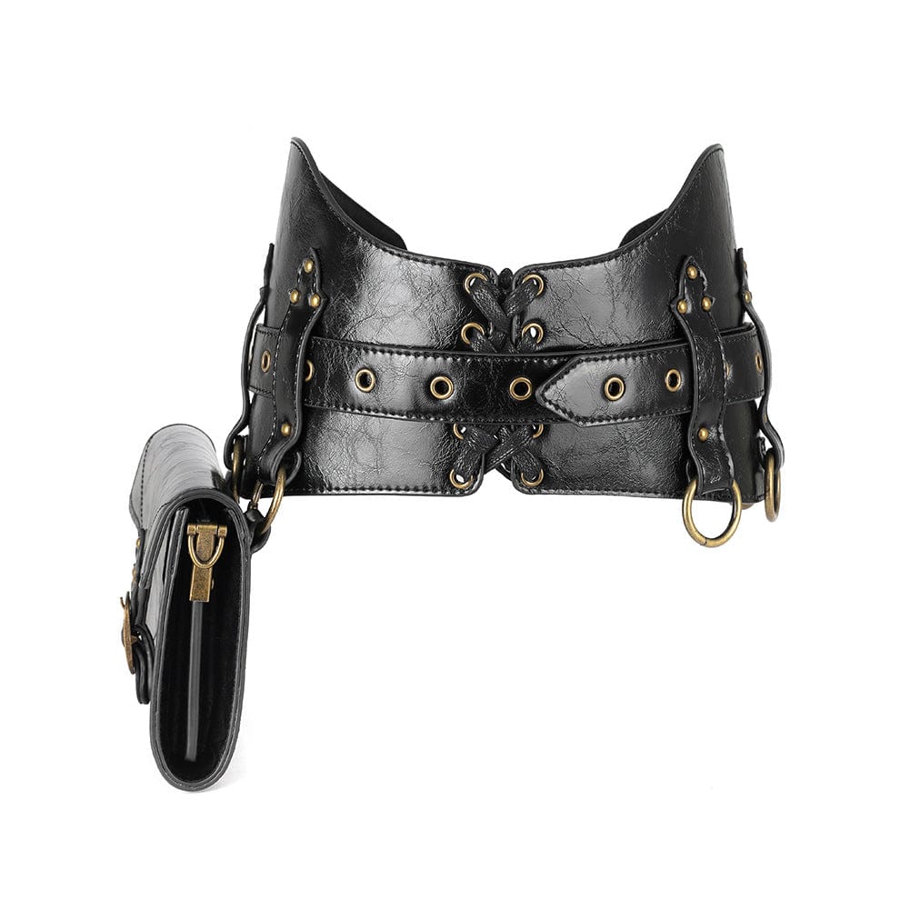 Kobine Unisex Steampunk Buckle Splice Square Waist Bag