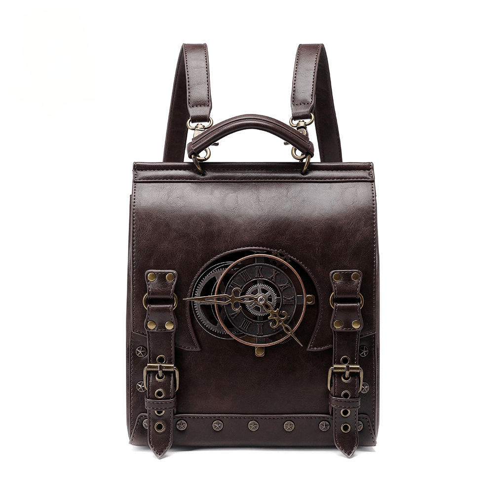 Kobine Unisex Steampunk Gear Buckle Shoulder Bag