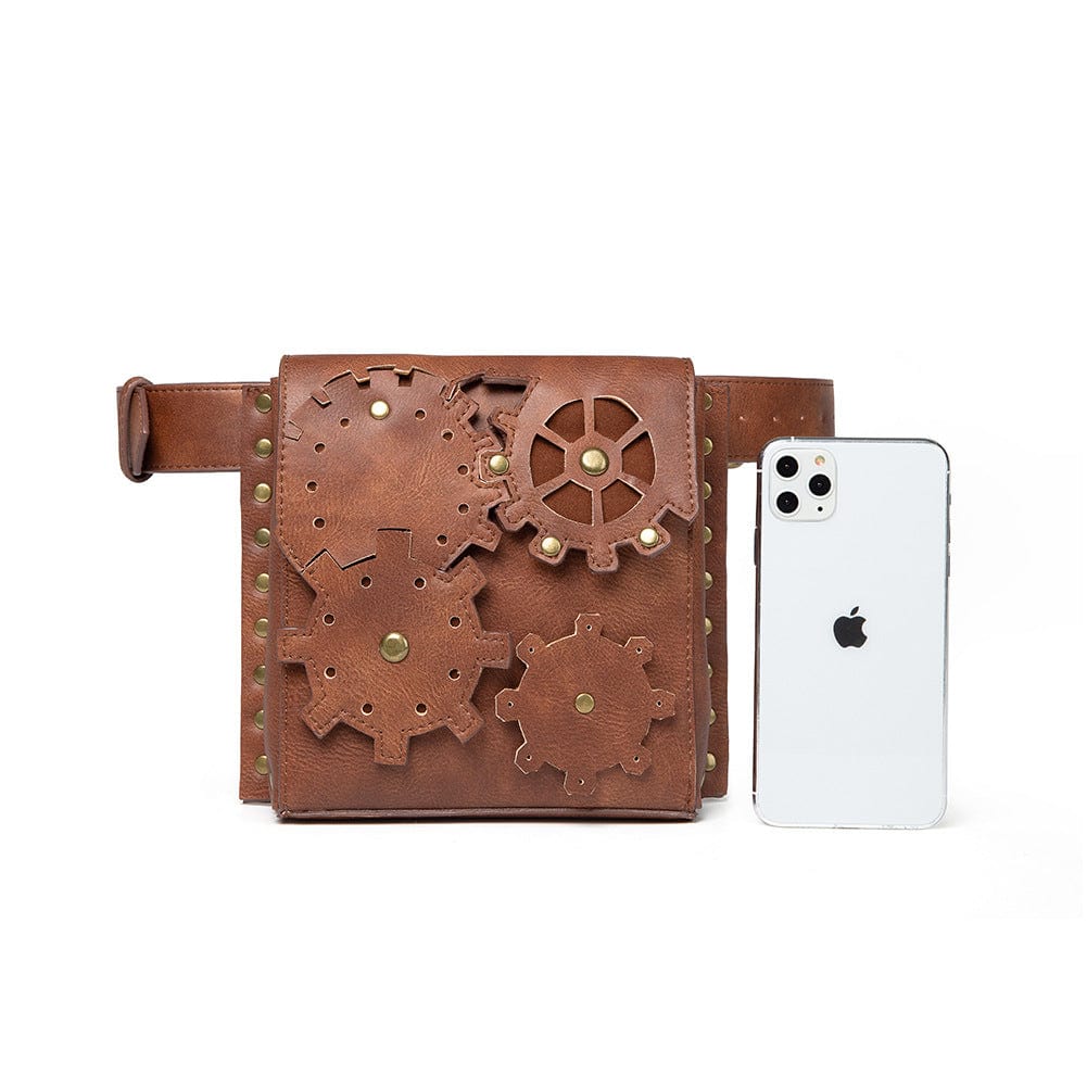 Kobine Unisex Steampunk Gear Square Waist Bag