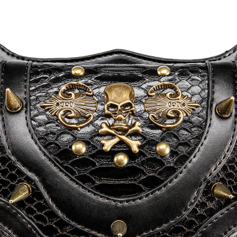 Kobine Unisex Steampunk Skull Faux Leather Bag