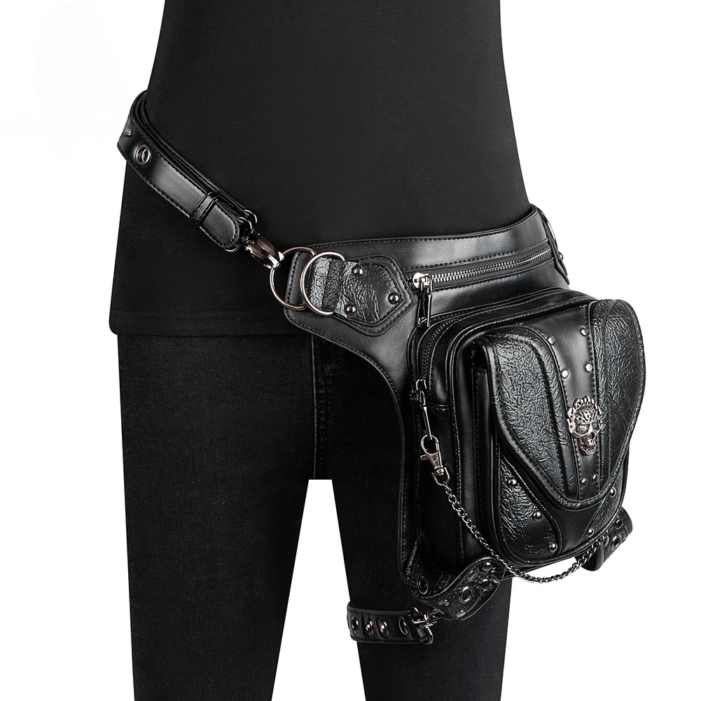 Kobine Unisex Steampunk Skull Studded Mini Bag