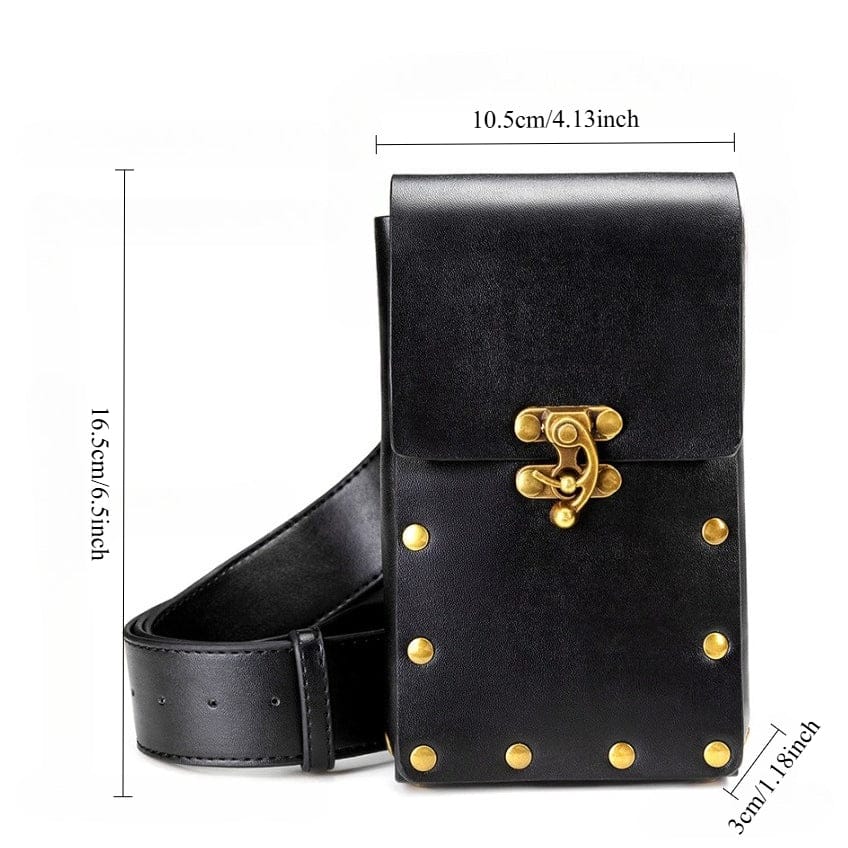 Kobine Unisex Vintage Rivet Buckle Waist Bag