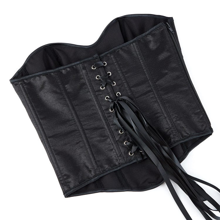 Kobine Women's Gothic Big Flower Lace-up Overbust Corset