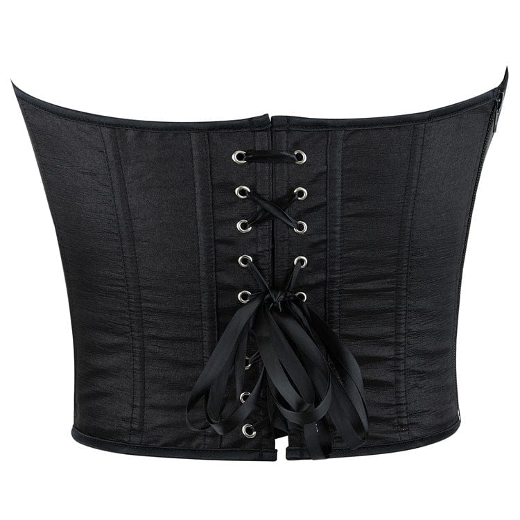 Kobine Women's Gothic Big Flower Lace-up Overbust Corset