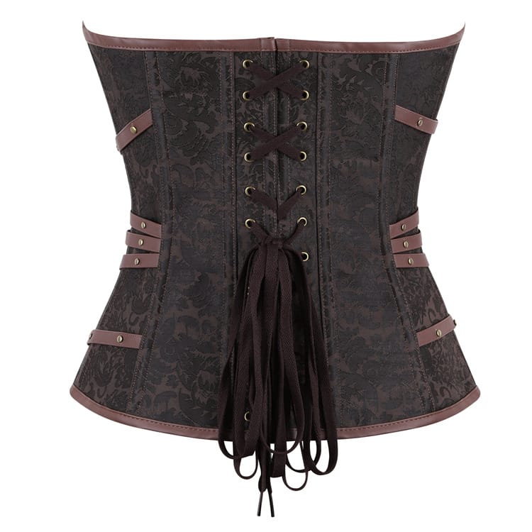 Kobine Women's Gothic Buckle Strap Lace-up Overbust Corset