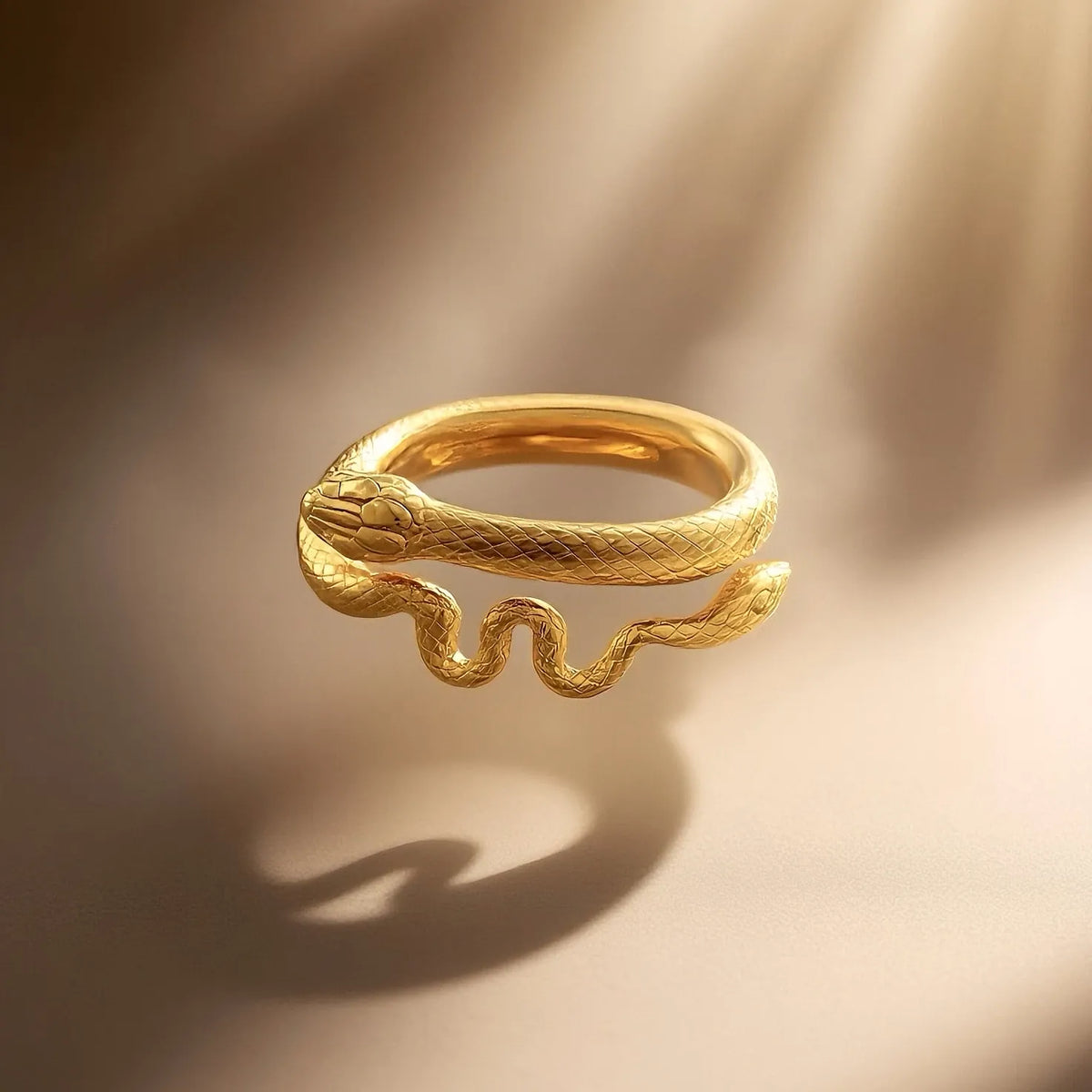 Kobine Women's Gothic Carved Snake Open Band Ring