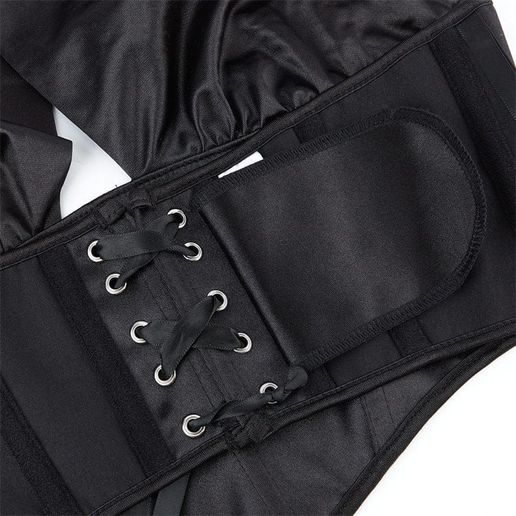 Kobine Women's Gothic Cross Halter Neck Lace-up Overbust Corset