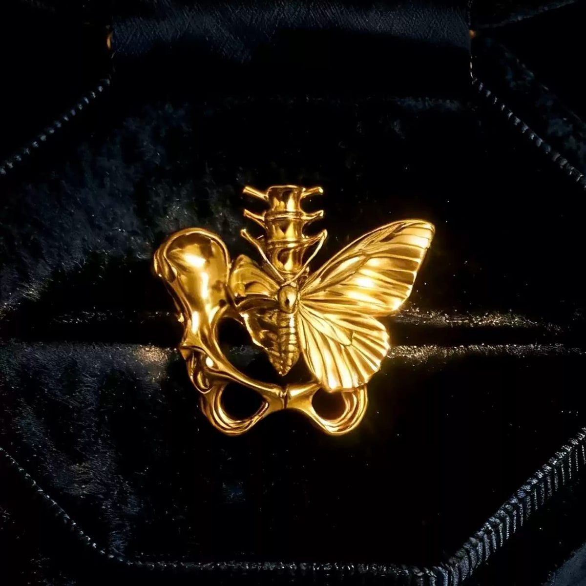 Kobine Women's Gothic Cutout Skeleton Butterfly Open Band Ring