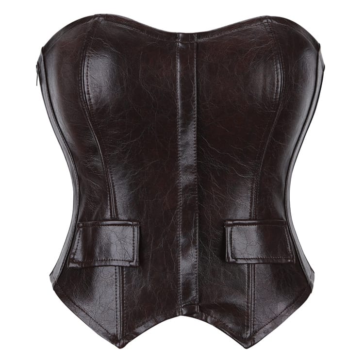 Kobine Women's Gothic Distressed Lace-up Overbust Corset
