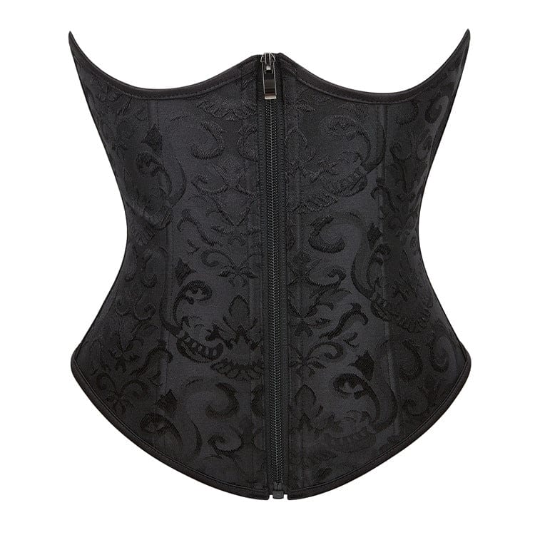 Kobine Women's Gothic Embossing Lace-up Underbust Corset