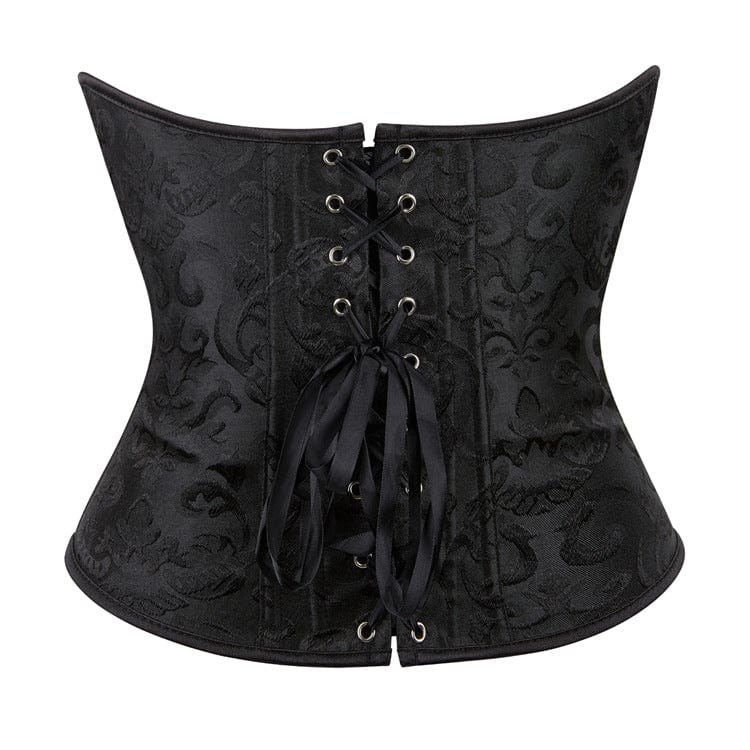 Kobine Women's Gothic Embossing Lace-up Underbust Corset