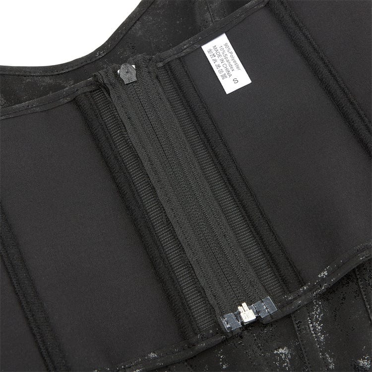 Kobine Women's Gothic Flannelette Zipper Overbust Corset