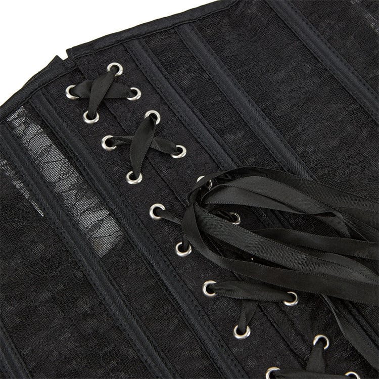 Kobine Women's Gothic Floral Lace Splice Underbust Corset