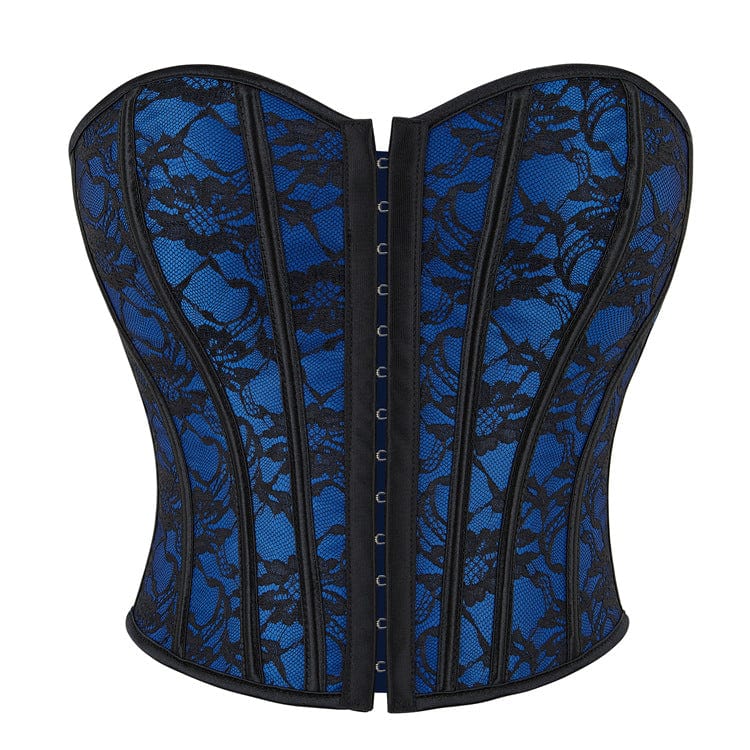 Kobine Women's Gothic Floral Printed Overbust Corset