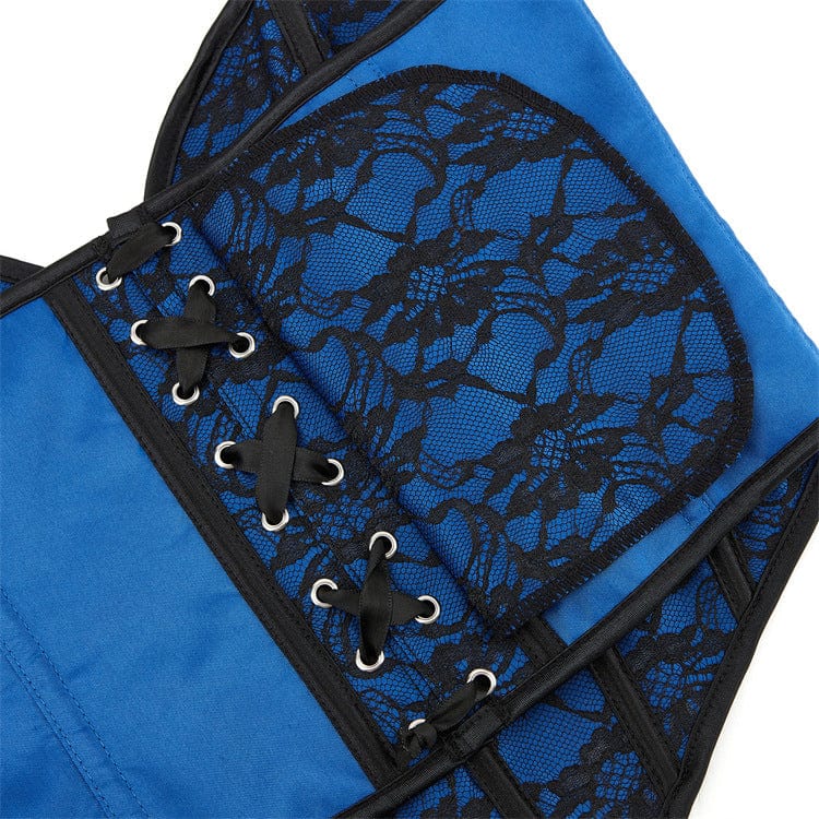 Kobine Women's Gothic Flower Printed Lace-up Overbust Corset