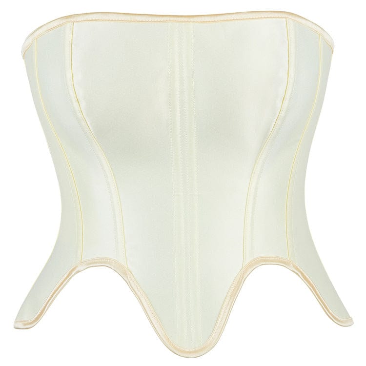 Kobine Women's Gothic Irregular Boned Lace-up Overbust Corset