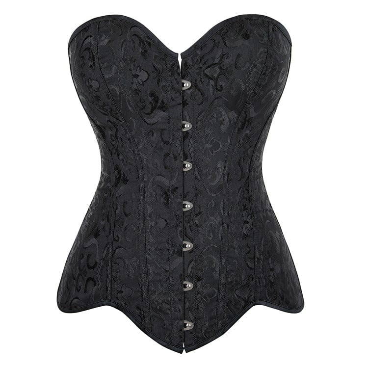 Kobine Women's Gothic Irregular Floral Printed Overbust Corset