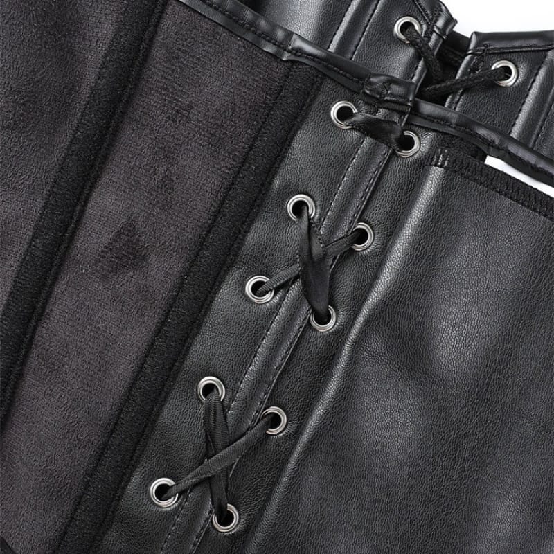 Kobine Women's Gothic Irregular Lace-up Overbust Corset