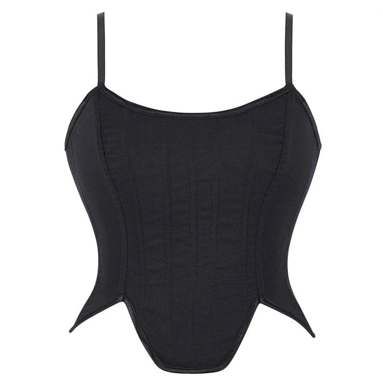 Kobine Women's Gothic Irregular Slip Solid Color Buister