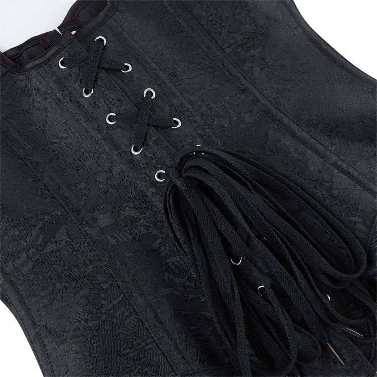 Kobine Women's Gothic Jacquard Irregular Lace-up Buckle Overbust Corset