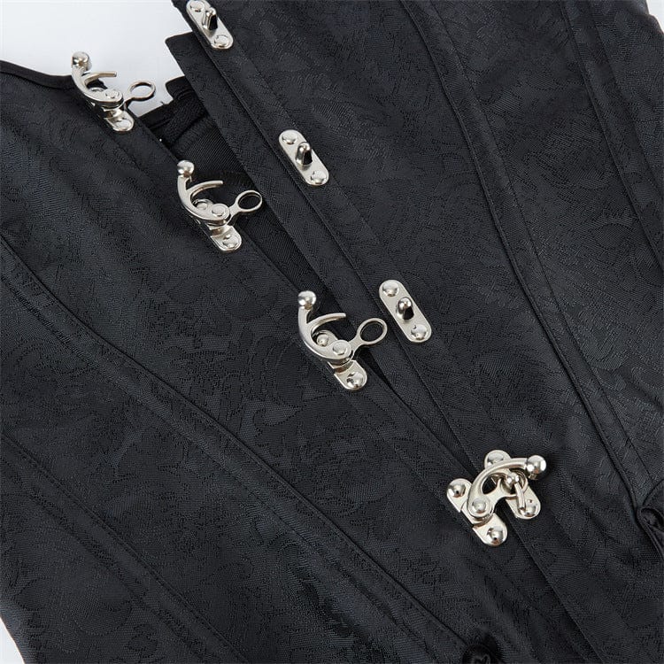 Kobine Women's Gothic Jacquard Irregular Lace-up Buckle Overbust Corset