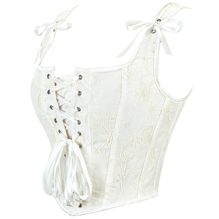 Kobine Women's Gothic Jacquard Lace-up Overbust Corset