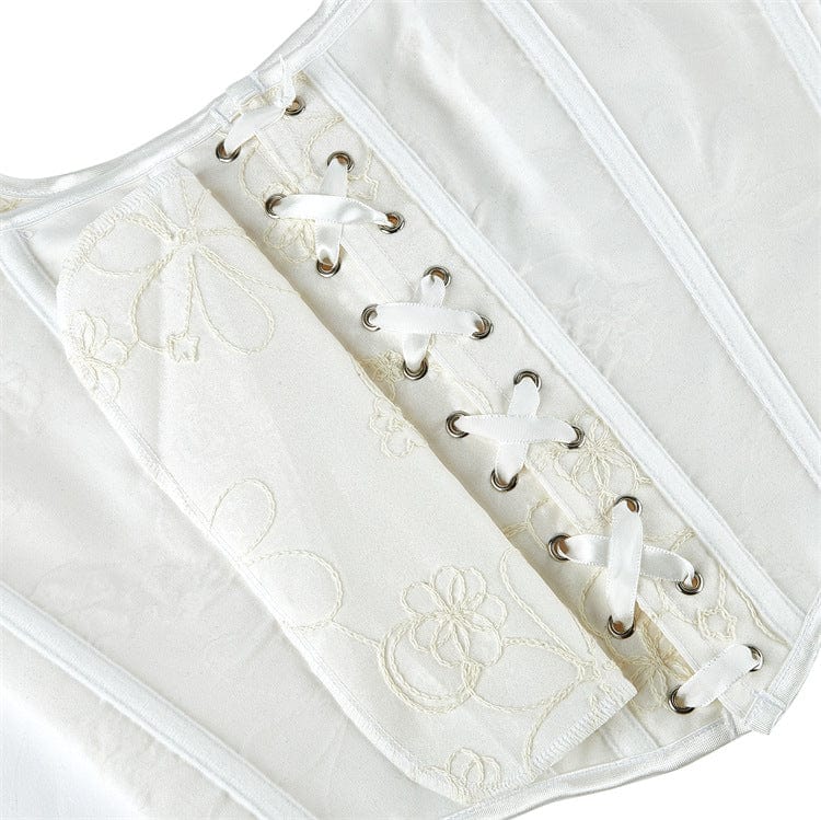 Kobine Women's Gothic Jacquard Lace-up Overbust Corset