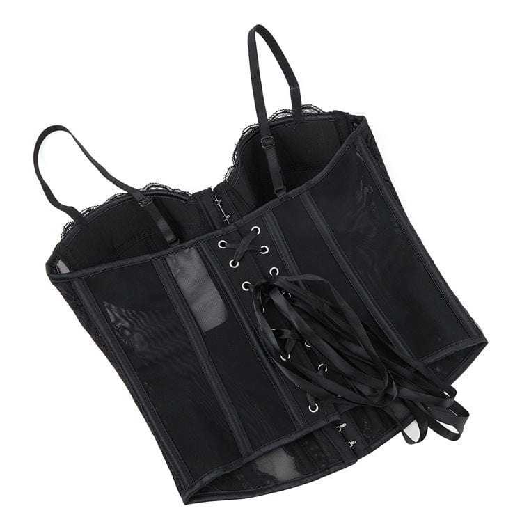 Kobine Women's Gothic Lace Sheer Overbust Corset