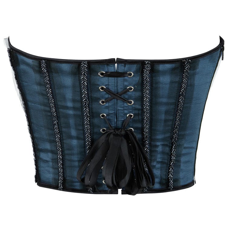 Kobine Women's Gothic Lace Side Zipper Overbust Corset