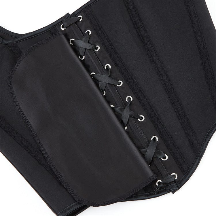 Kobine Women's Gothic Lace-up Boned Overbust Corset