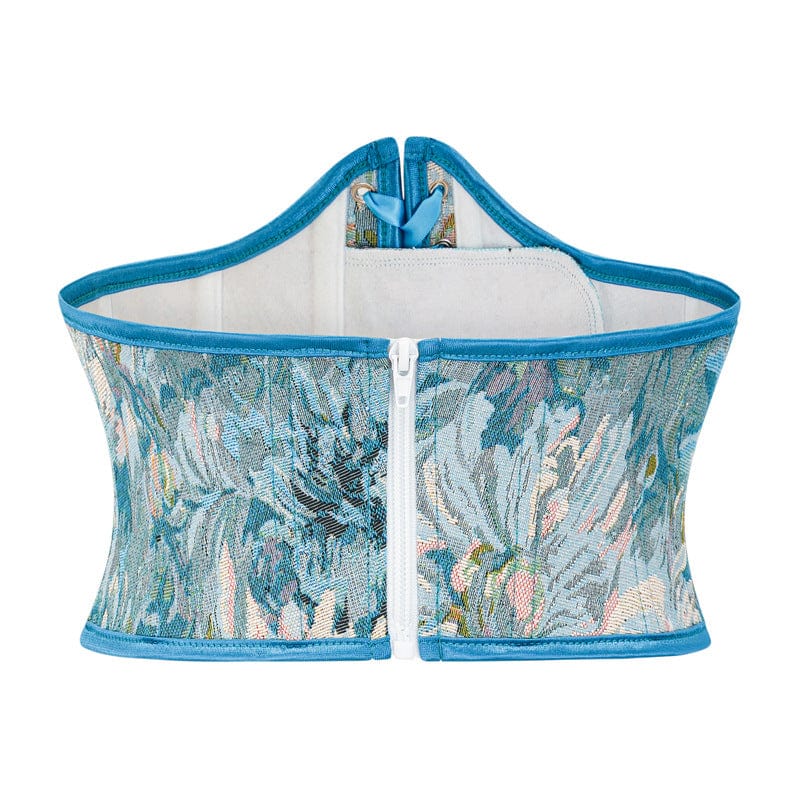 Kobine Women's Gothic Lace-up Floral Embroidered Underbust Corset