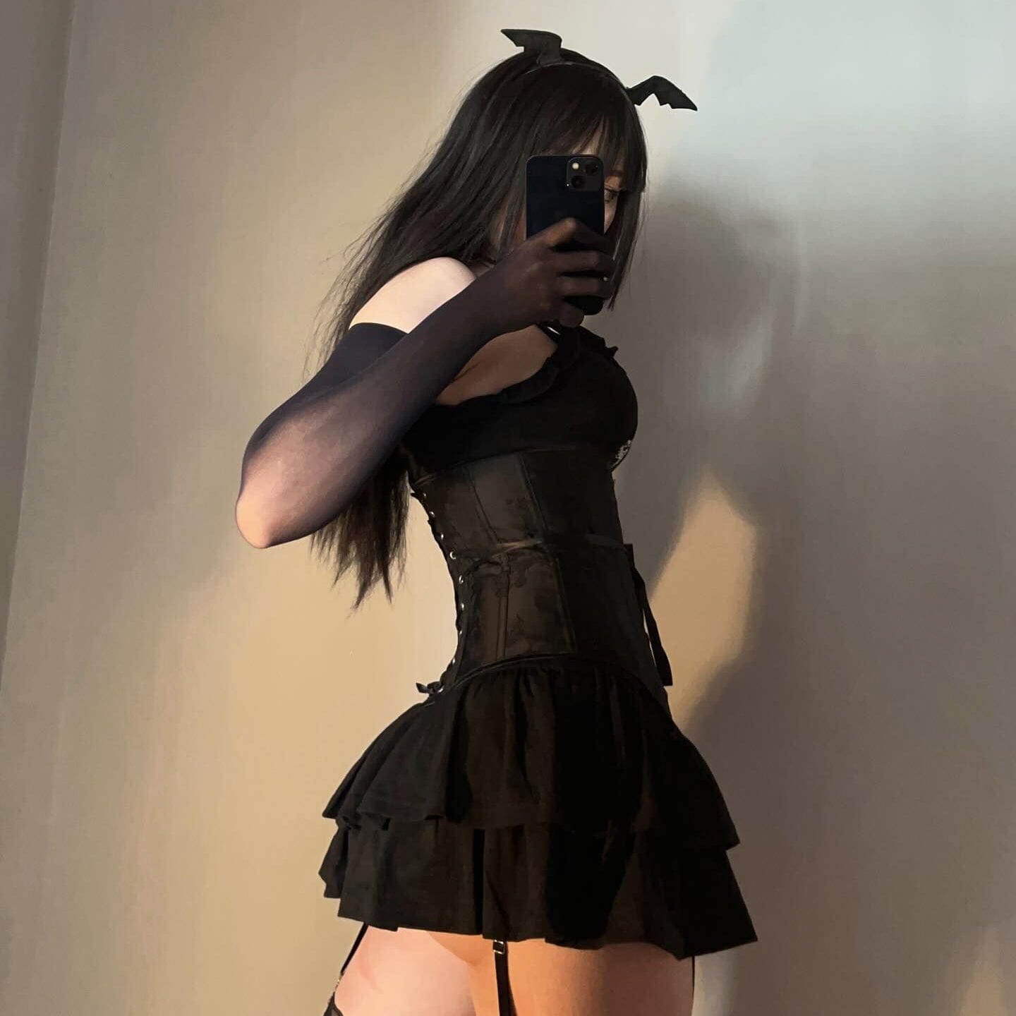 Kobine Women's Gothic Lace-up Floral Printed Underbust Corset