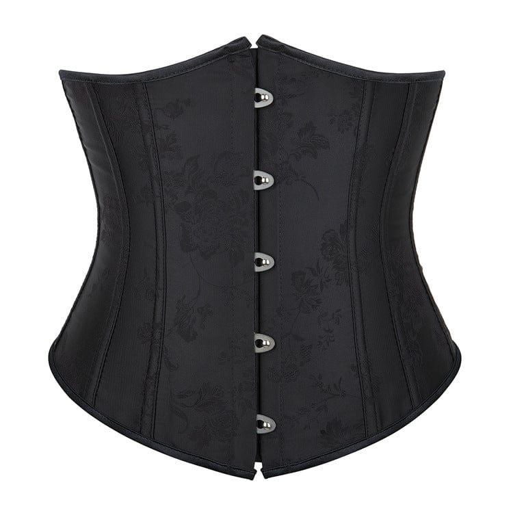 Kobine Women's Gothic Lace-up Floral Printed Underbust Corset