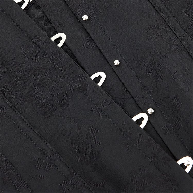 Kobine Women's Gothic Lace-up Floral Printed Underbust Corset