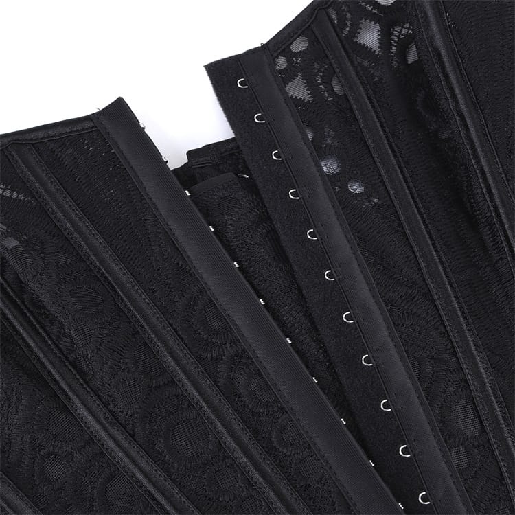 Kobine Women's Gothic Lace-up Mesh Sheer Overbust Corset