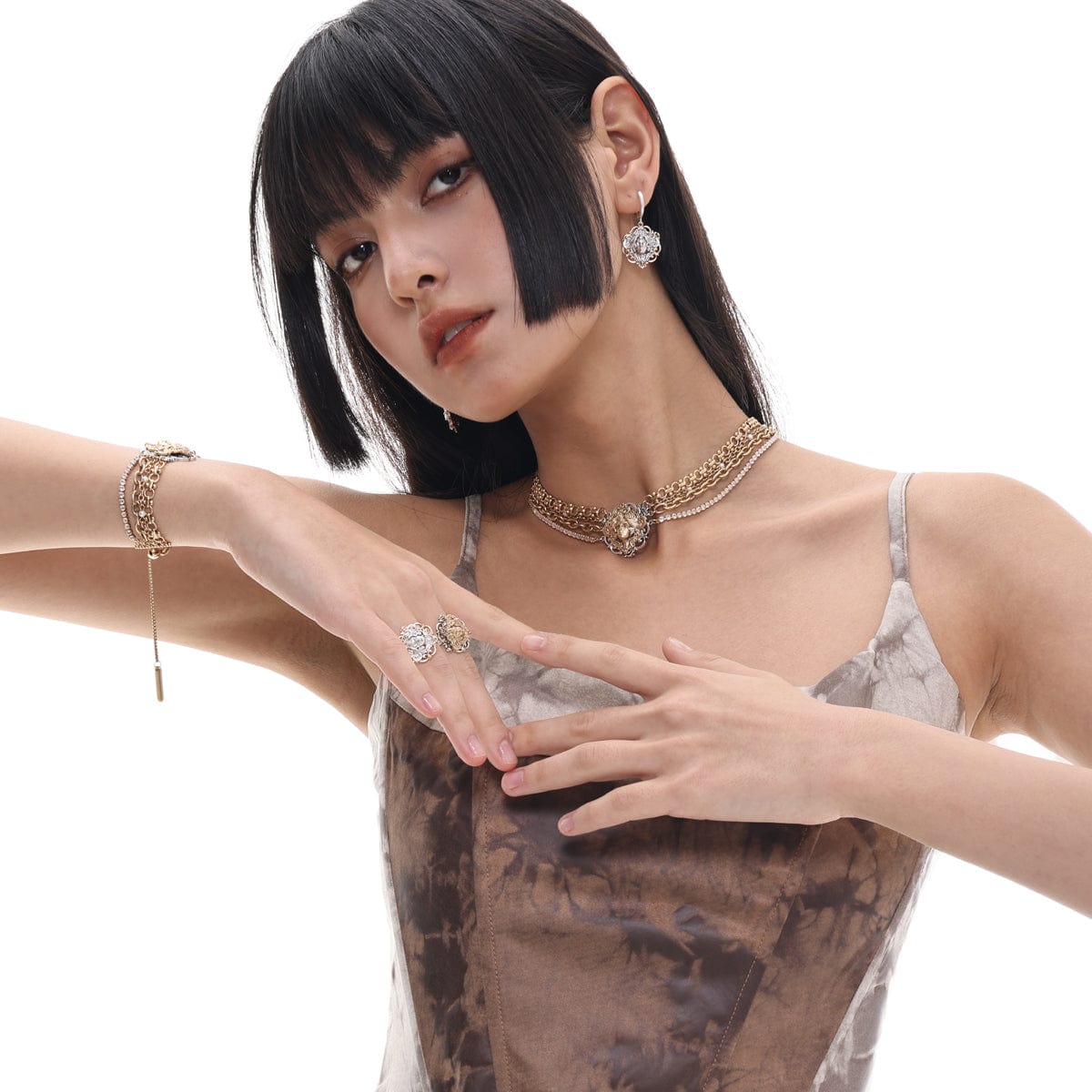 Kobine Women's Gothic Medusa Multilayer Choker