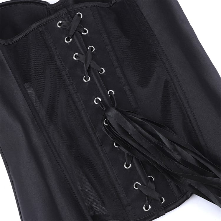 Kobine Women's Gothic Mesh Sheer Lace-up Overbust Corsets
