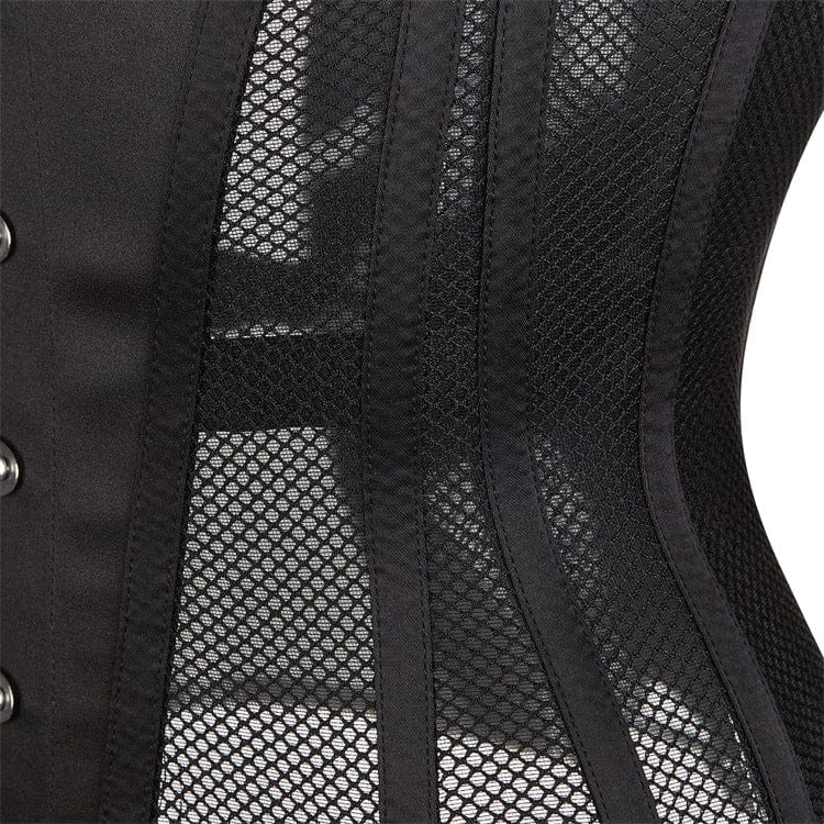 Kobine Women's Gothic Mesh Splice Strappy Underbust Corset