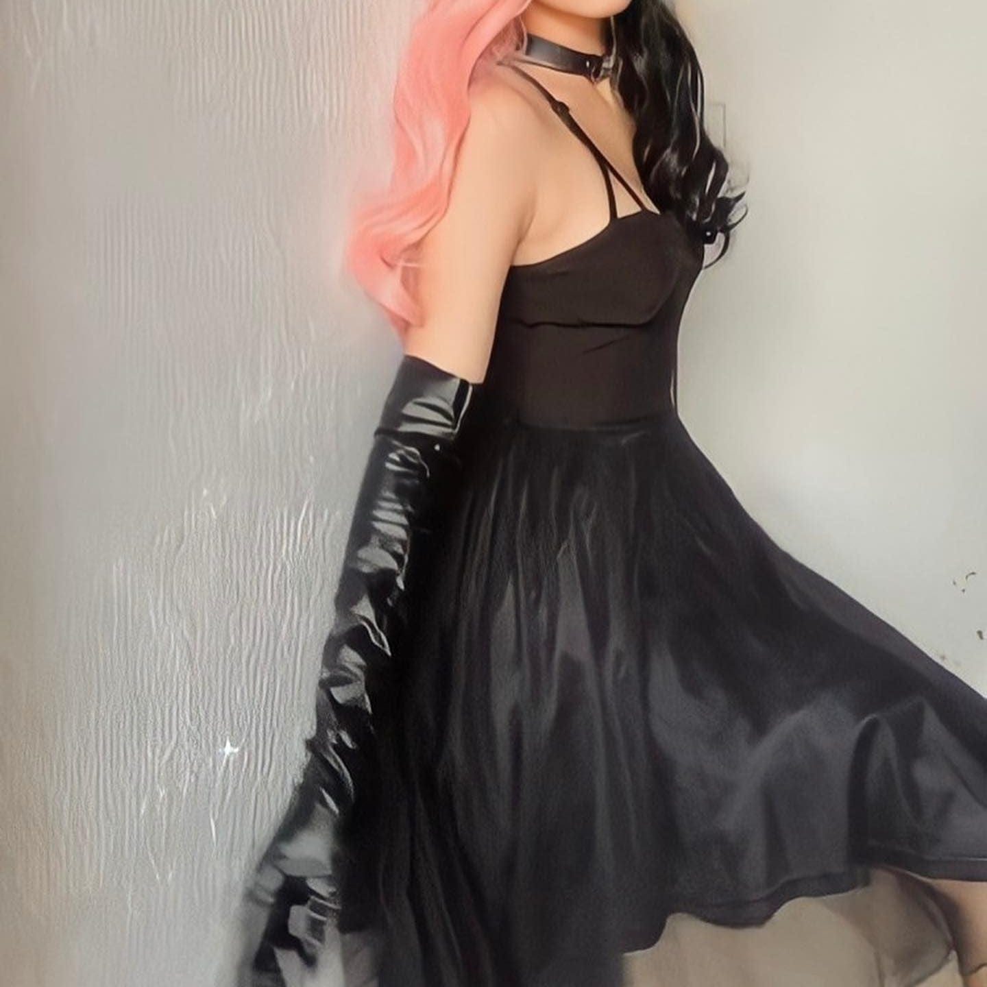 KOBINE Women's Gothic Multi-layered Mesh Slip Dresses