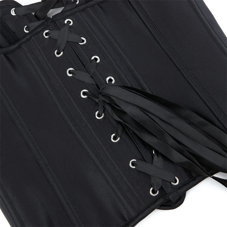 Kobine Women's Gothic Plunging Lace-up Overbust Corset