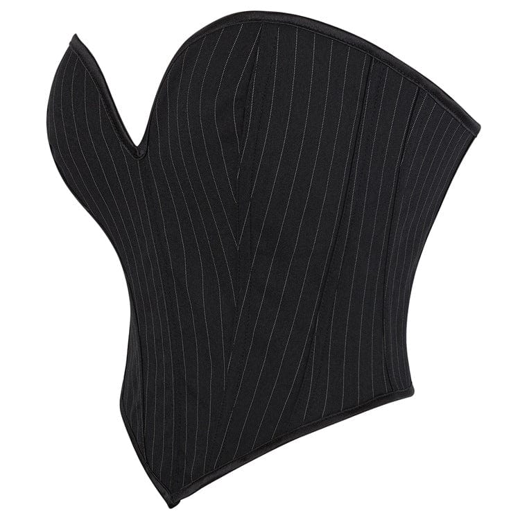 Kobine Women's Gothic Ribbed Lace-up Overbust Corset