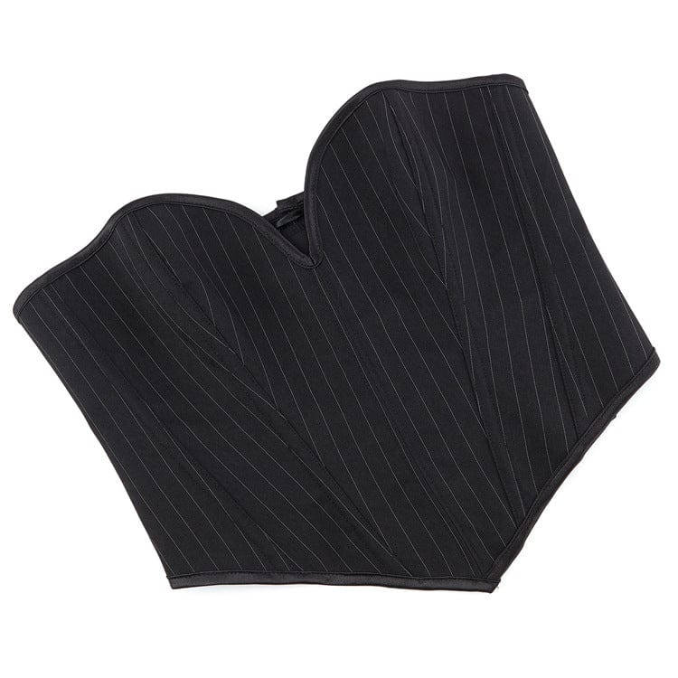 Kobine Women's Gothic Ribbed Lace-up Overbust Corset