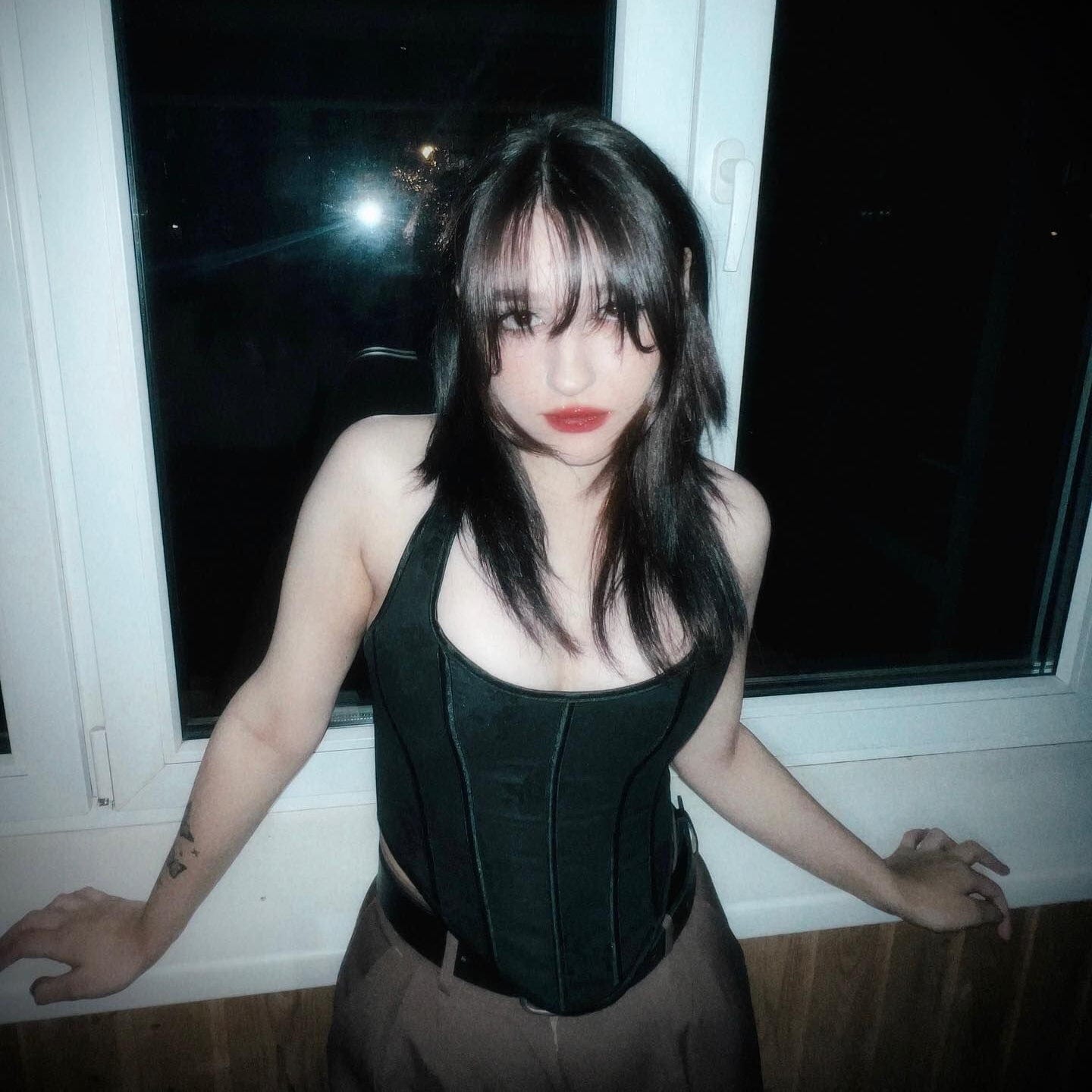 Kobine Women's Gothic Rose Embroidered Halterneck Overbust Corset