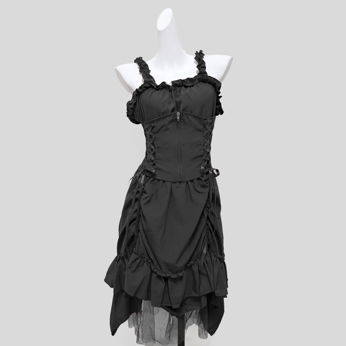 Kobine Women's Gothic Ruffled Layered Prom Slip Dress