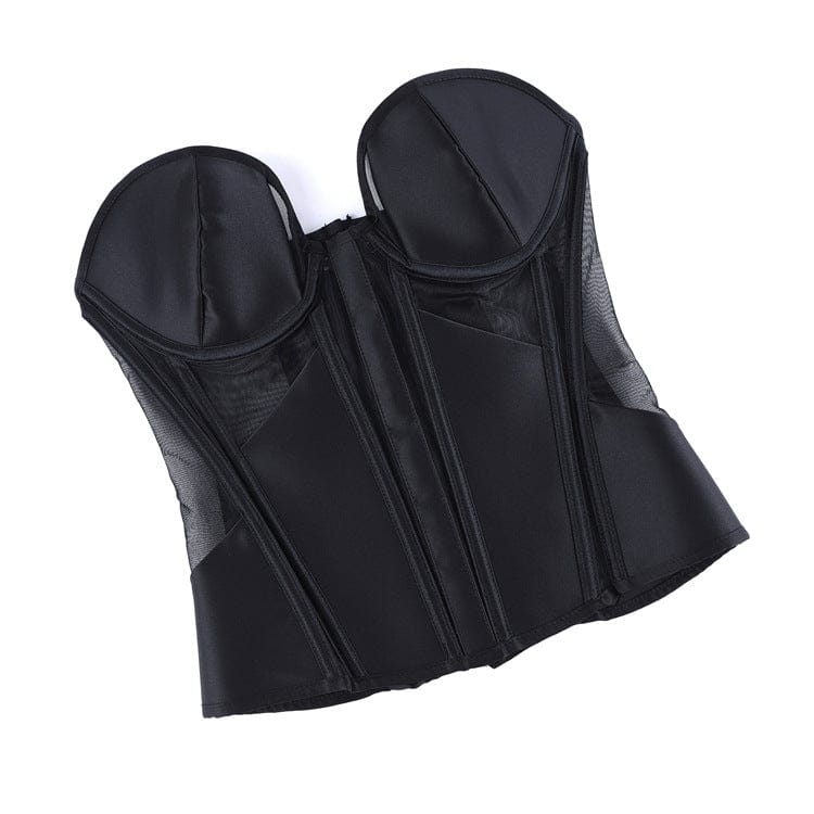 Kobine Women's Gothic Sheer Lace-up Overbust Corset